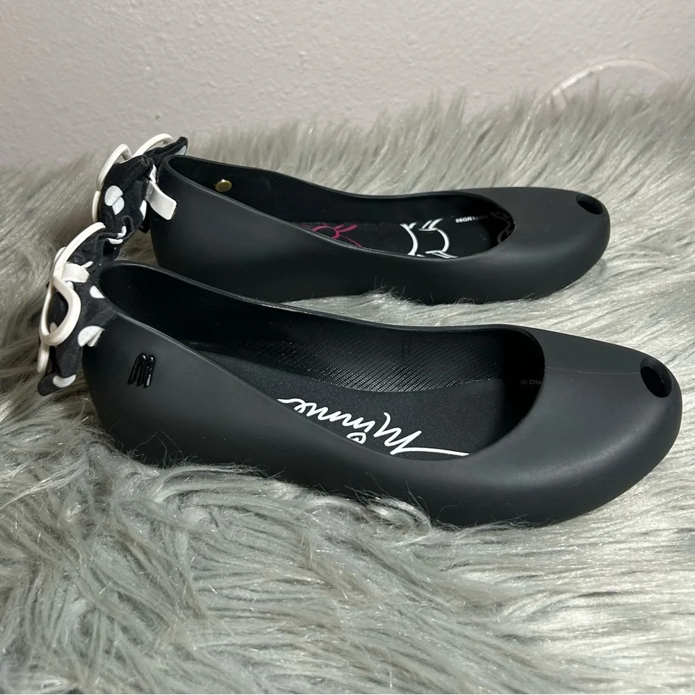 MINI MELISSA x Disney Minnie Mouse Ultragirl Ballet Flat Black Sz 1